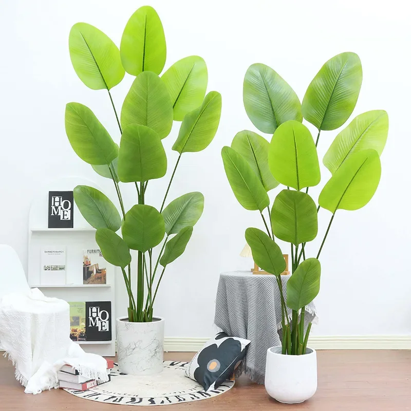 Artificial Plants Large Calathea Lutea Cigar Taro Home Festival Living Room False Green Potted Plant Decorative Ornament INS