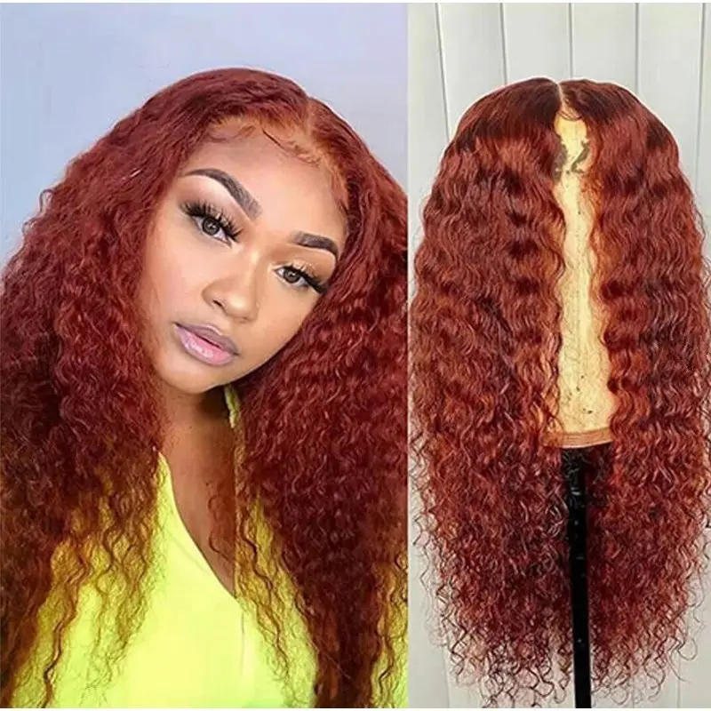 Women's Natural Long Curly Hair Wig Ladies Wavy Cosplay Red Brown Wigs Party Props