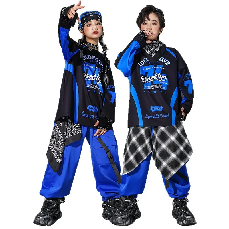 Boys Hip Hop Green T-shirt Cargo Pants Street Dance Shorts Girls K-pop Jazz Costume Children Cool Clothes Set Kid Streetwear