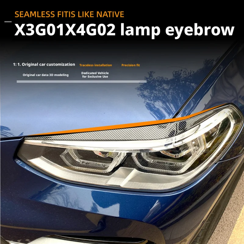 

Подходит для BMW X3 X4 G01 G02 2018+ Наклейка на фары (реснички) для тюнинга экстерьера автомобиля