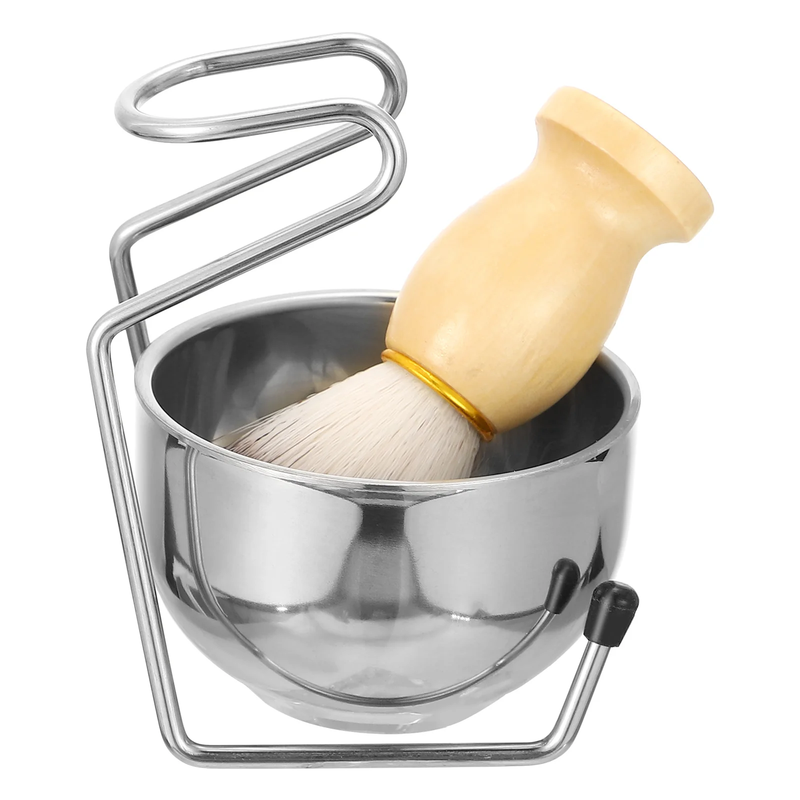 1set Edelstahl Rasier Schüssel Ständer Set Platzsparende Rasierpinsel Halter Für Männer Bart Pinsel Lagerung Rack Reise pflege