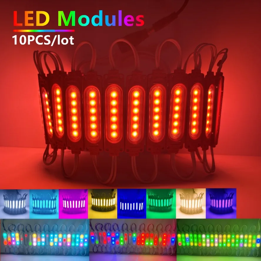 

12V Multicolour RGB Highlight with Lens Led Module Waterproof IP65 Foldable COB Light Strip Backlight Shop Banner Car Decoration