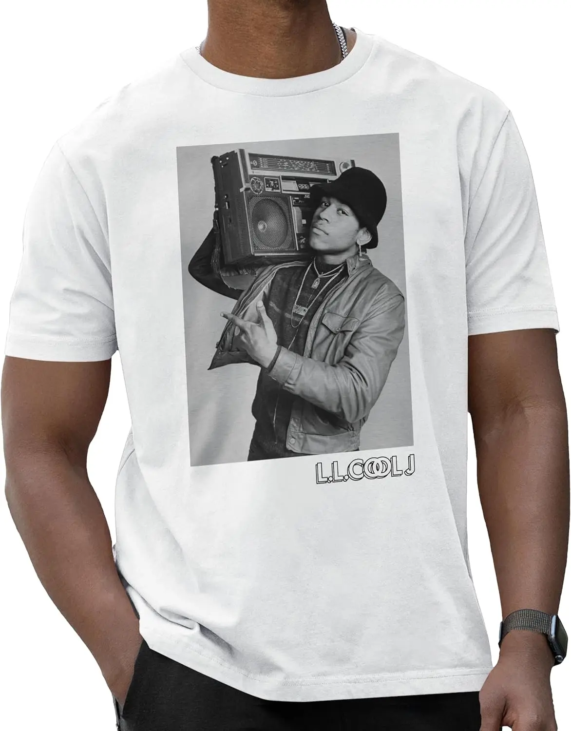 ROCK BANDRock The Bells L.L. Cool J Boombox Photo Men's and Women's Short Sleeve T-ShirtHip - Hop