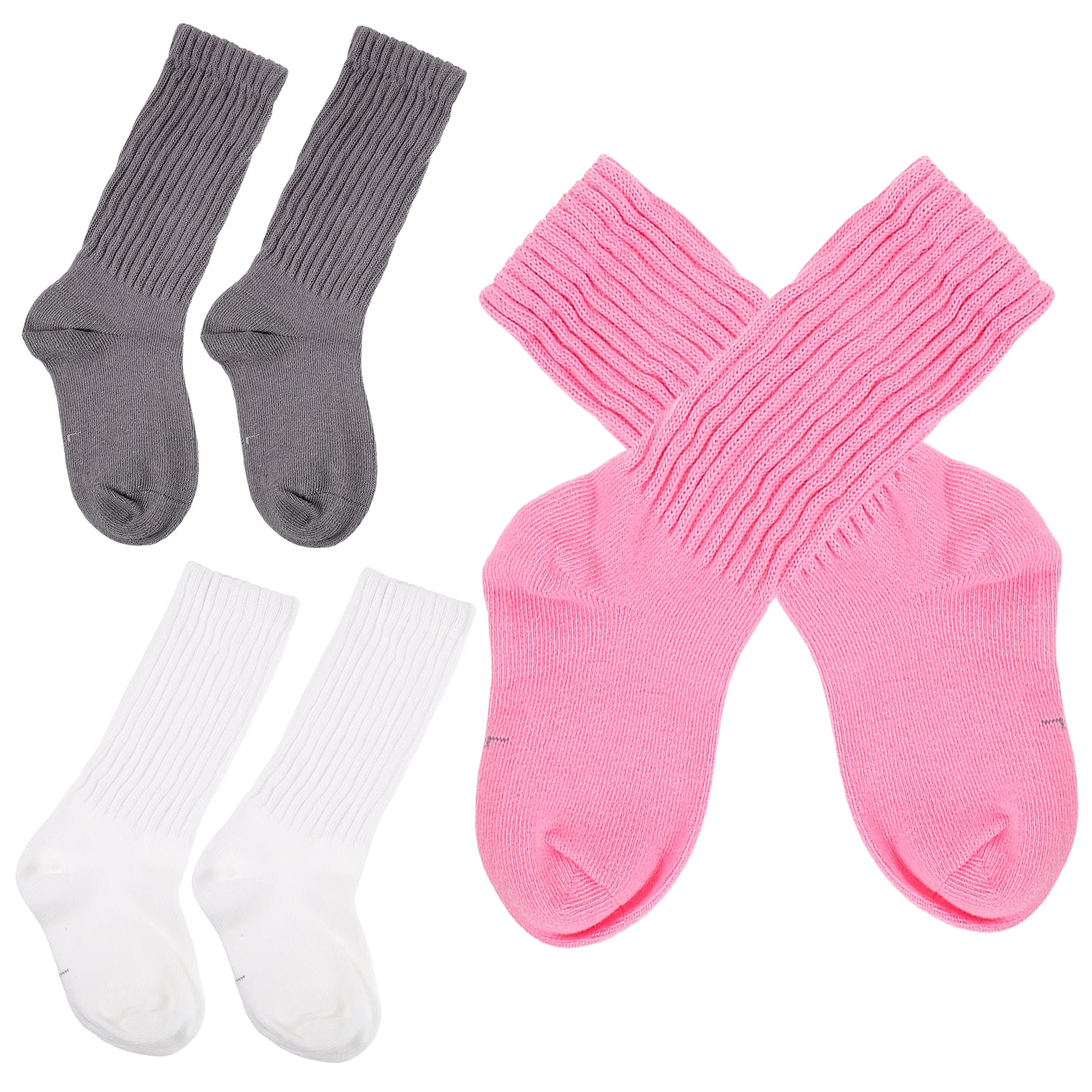 

3 Pairs Baby Cotton Socks Kids Thigh High Stocking Youth Boys Girls 4-6 Years Soft Comfortable Matching Home Outdoor