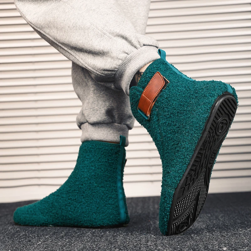 YRZL Scarpe invernali in cotone Stivaletti da uomo Slip caldi su pantofole leggere da uomo Mocassini in cotone per interni in peluche Scarpe calde invernali da uomo