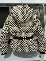Women's Winter Hooded High Waist Padded Sport Parkas Coats with Belt Female Elegant Thick Warm Pockets Windproof Skiing Jackets 3