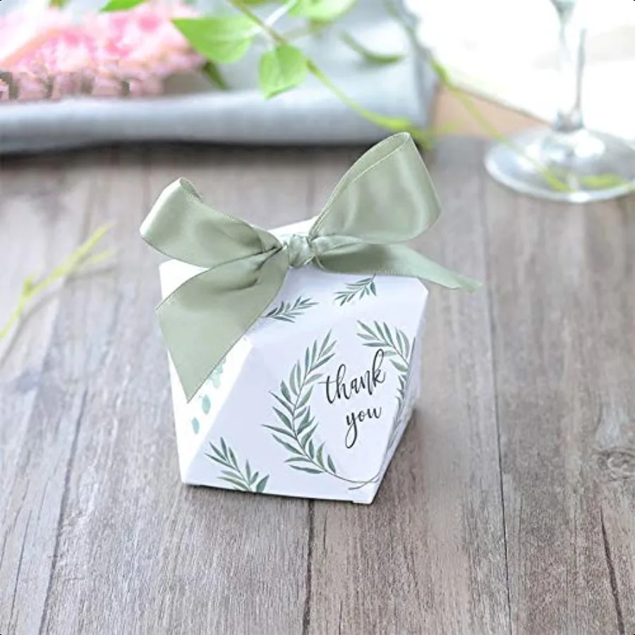 Cajas de dulces de papel verde 50 piezas