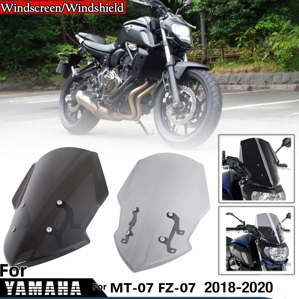 

For MT07 FZ07 Windshield Windscreen for YAMAHA MT-07 FZ-07 2018 2019 2020 Motorcycle Accessories Wind Deflectors Cover