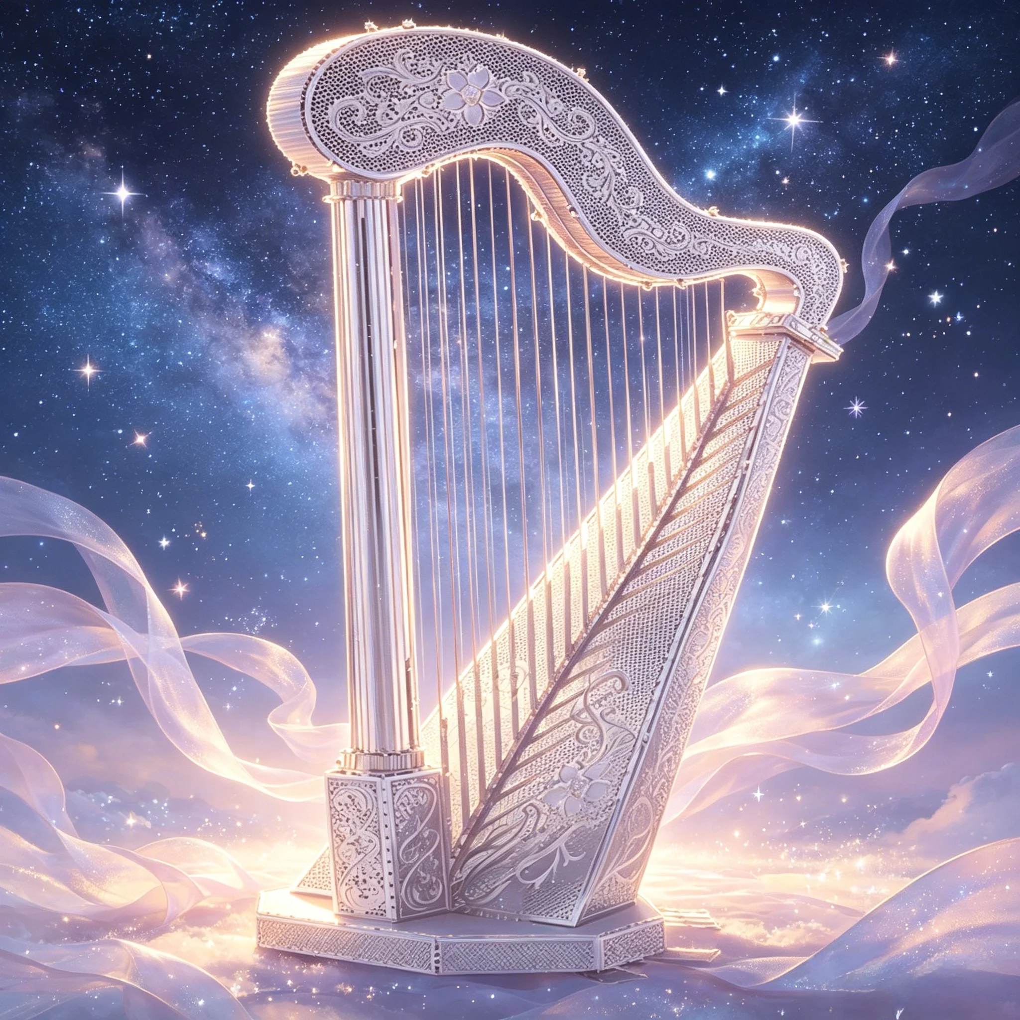 3D Metal Puzzle Harp Model Kit, DIY Assembly Musical Instrument Craft