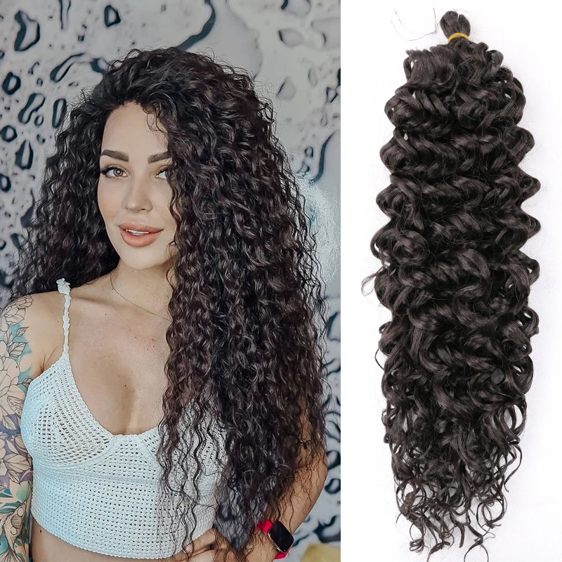 

Full Star Synthetic Hair Ocean Wave Braiding Hair Extensions Crochet Braids Afro Curl Hawaii Ombre Curly Blonde Water Wave Braid