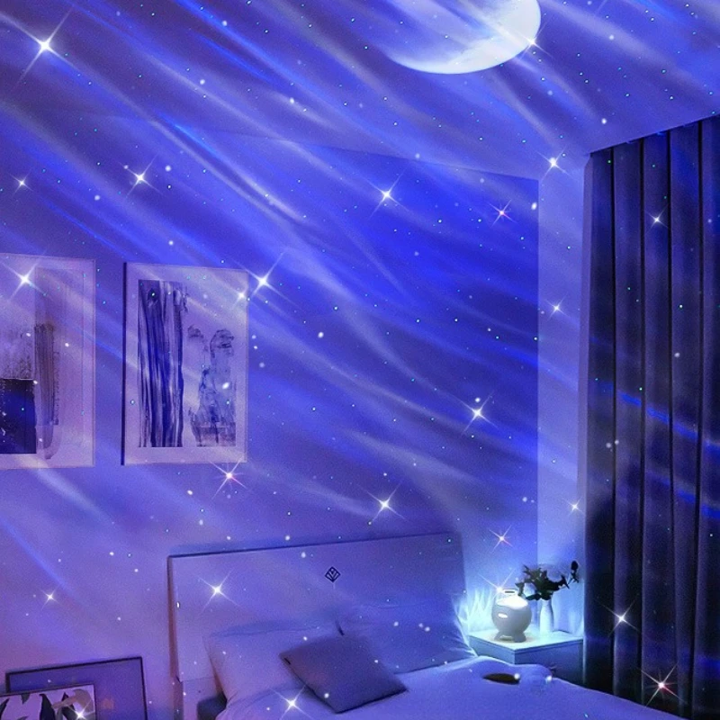 Novelty Galaxy Projector Galaxy Light Starry Ambient Light Sky Galaxy Projector Night Light Bedroom Decoration Star Moon Lamp