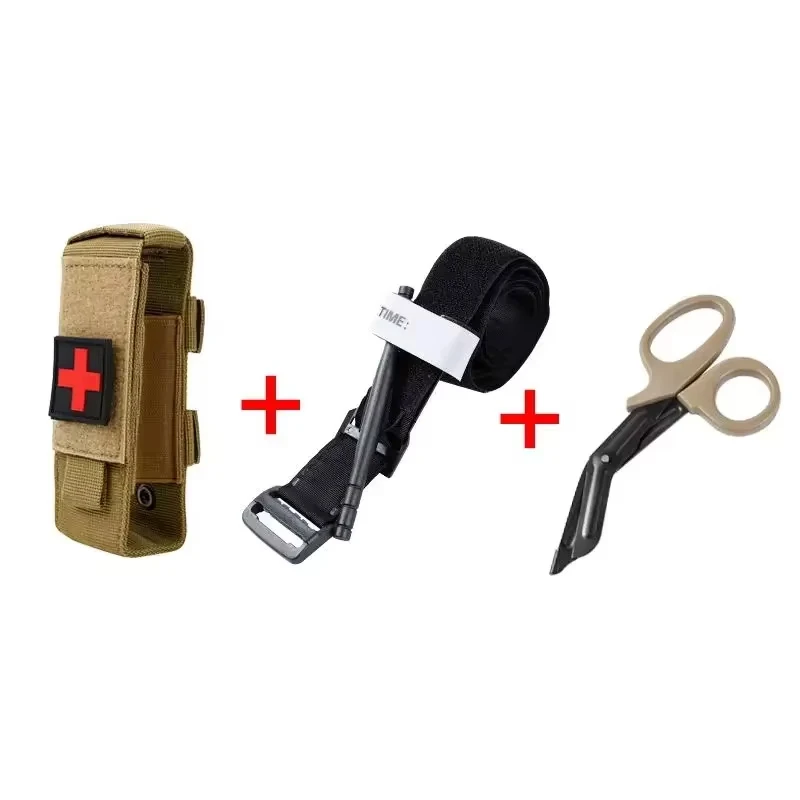 Kit de primeiros socorros militar tático torniquete molle conjunto sobrevivência bolsa titular enfermagem engrenagem médica tesoura saco equipamentos ao ar livre