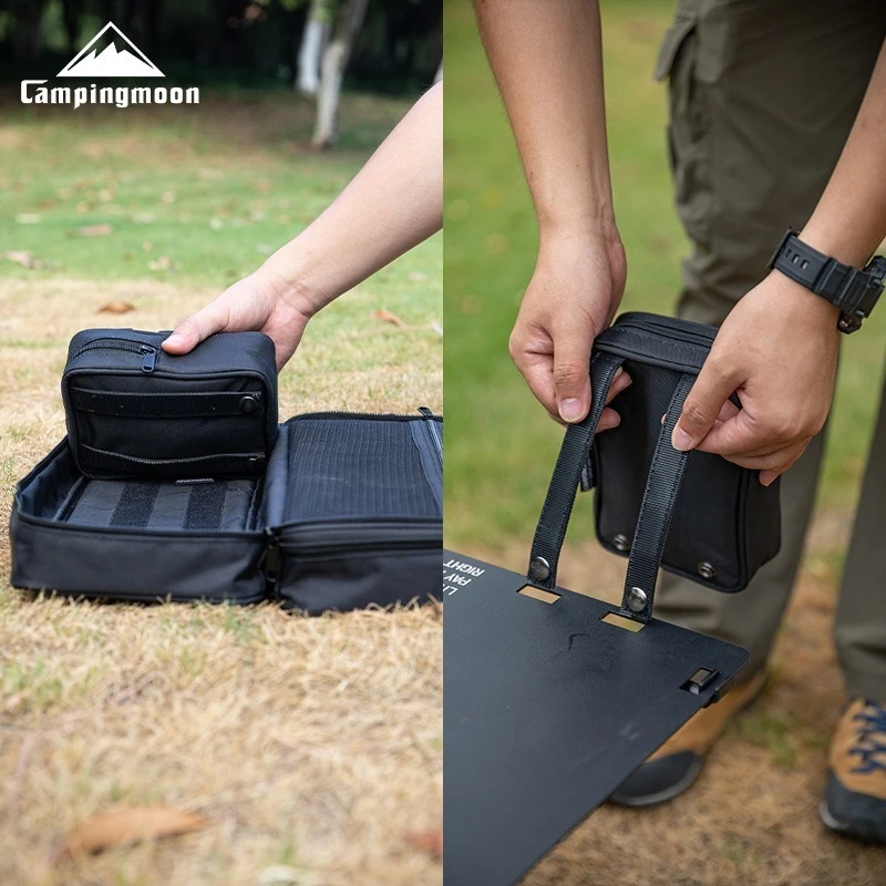 CAMPINGMOON BG-40 Black Durable Water Proof Zipper Survival Canvas Outdoor Portable Camping Storage Bag for Tent Pegs view 4