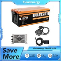 Cloudenergy GFA48-105A 48V 105Ah LiFePO4 Battery, Built-in 250A BMS, with 20A Charger, 6000+ Cycles Lithium Golf Cart Battery