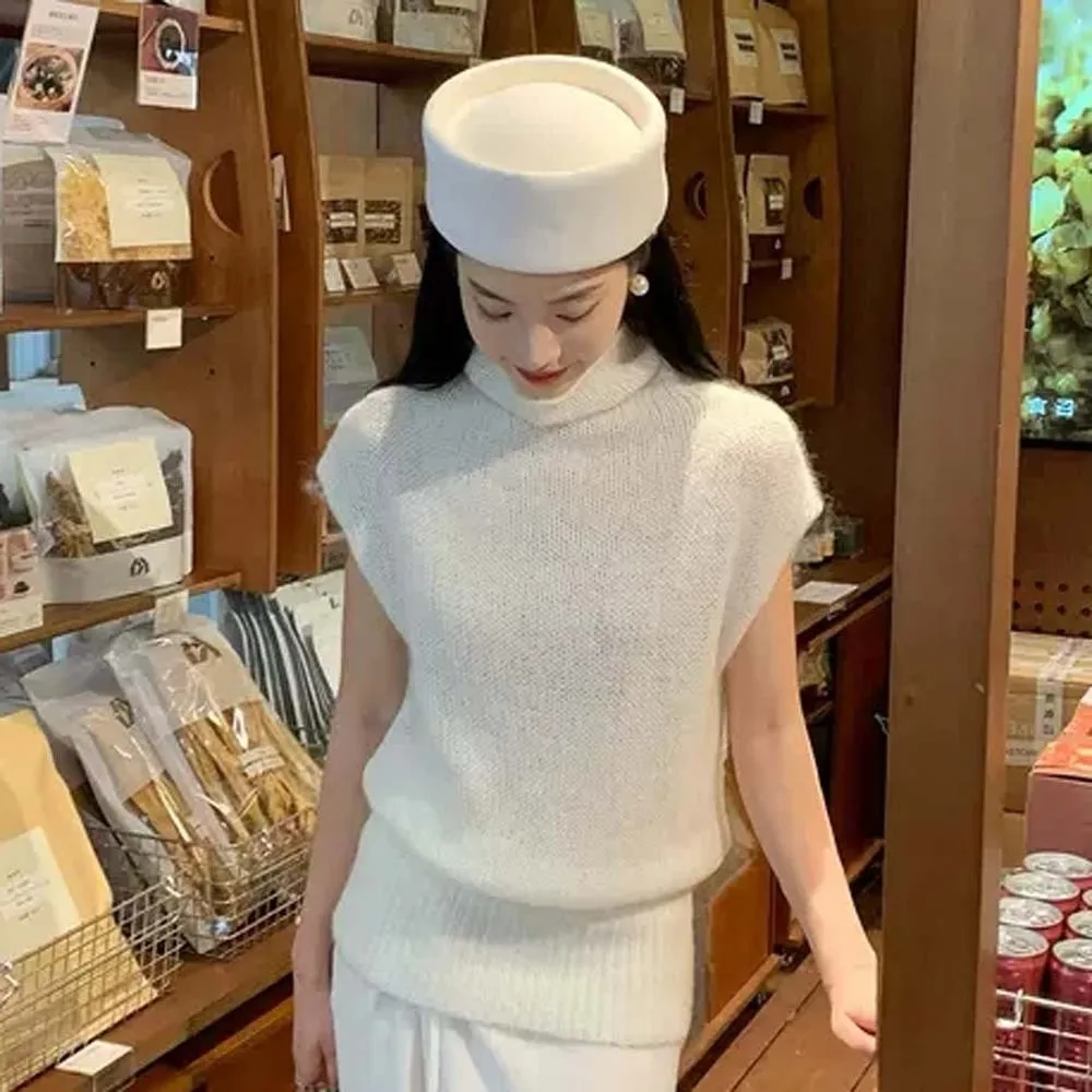 

Винтажная шляпа-таблетка во французском стиле, купольная кепка стюардессы авиакомпании, универсальный шерстяной цилиндр стюардессы, маскарадная вечеринка