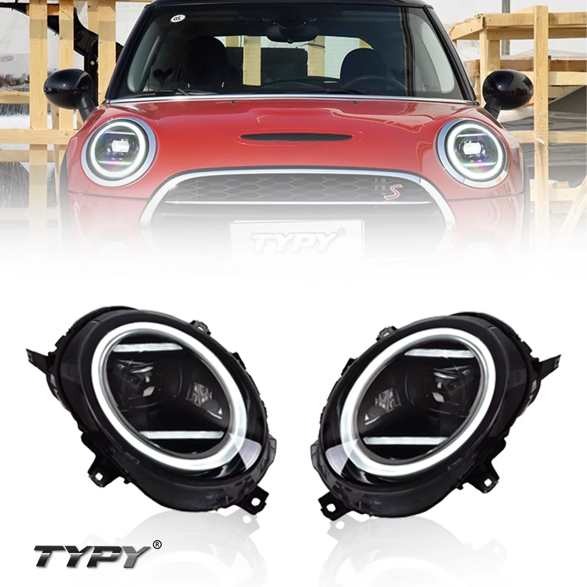 

TYPY New LED Headlight Upgrade Modified Full Head Lamp For BMW Mini F56 2014-2021 Turn Signals Daytime Running Lights