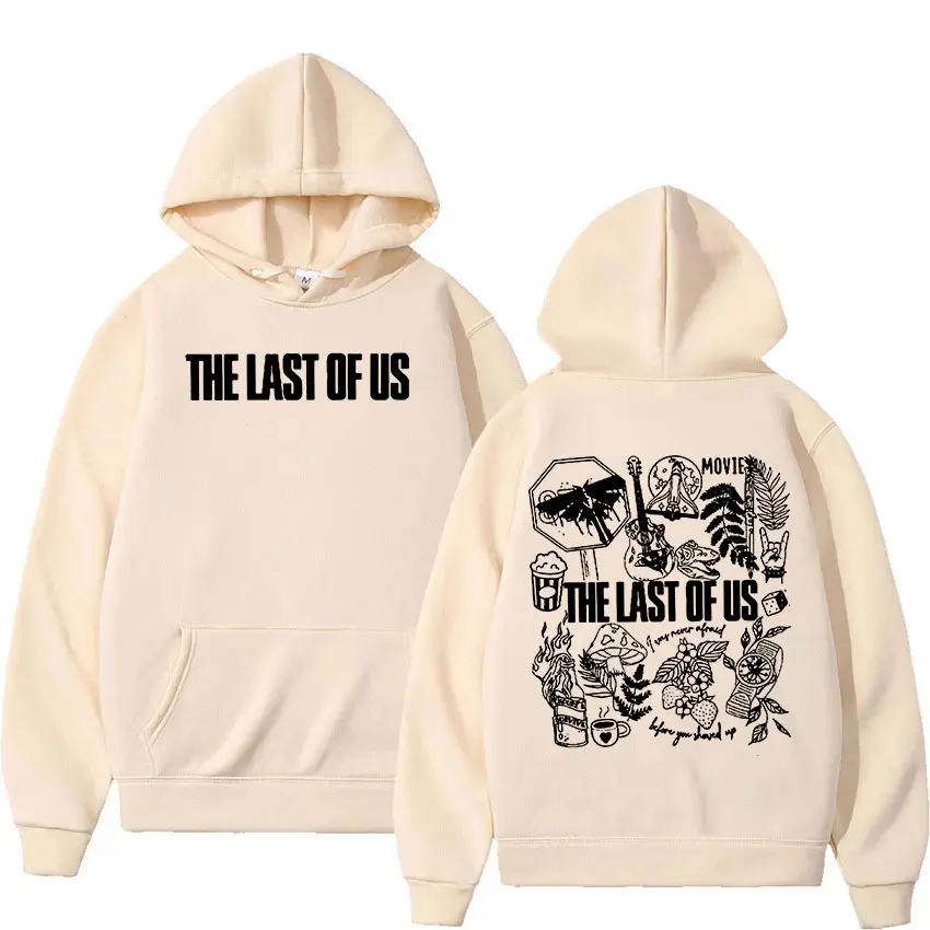 Movie The Last of Us Print Hoodie Men\'s Women Retro High Quality Fashion Sweatshirt Casual Pullover Oversized Hoodies Streetwear