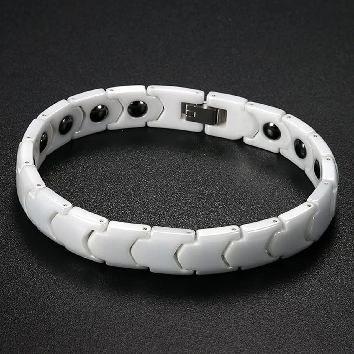 Ceramic Bracelet Hematite Radiation Magnetic Slimming Titanium Steel Bracelet Stainless Steel Men's Bracelets