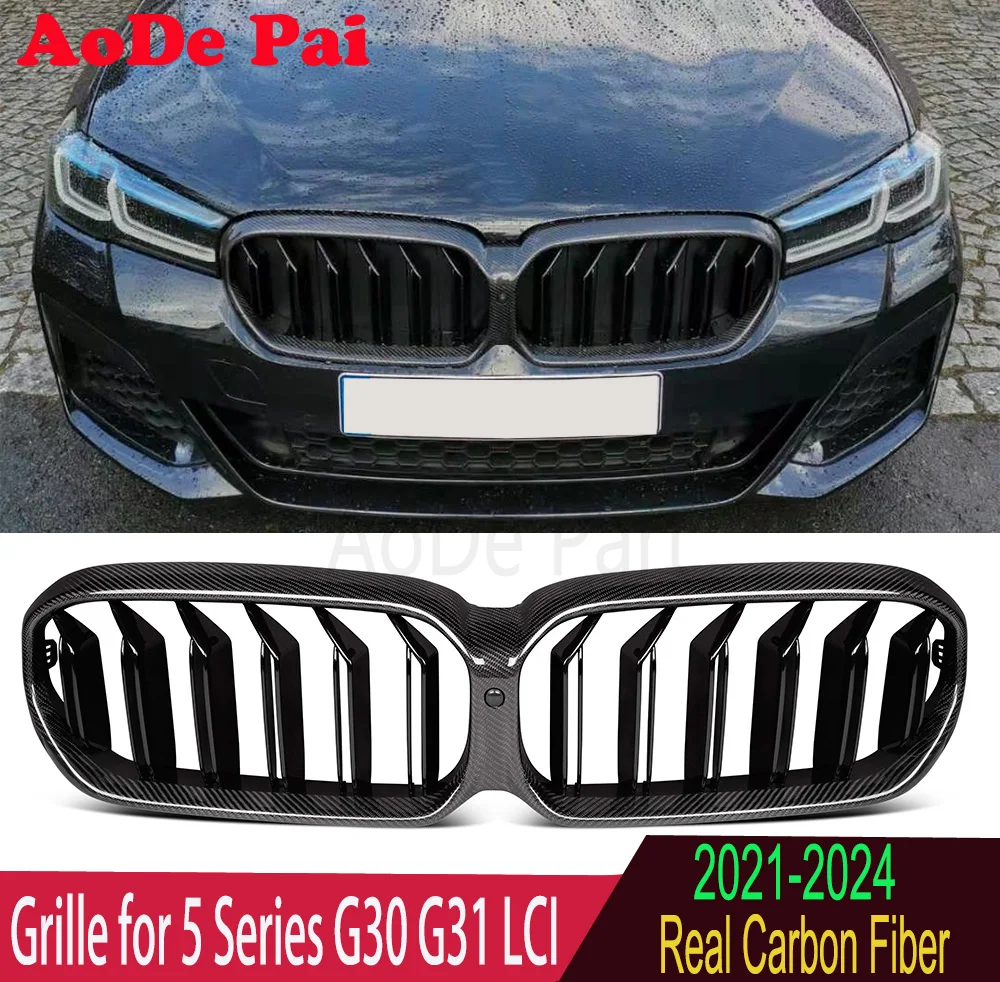 M5 F90 Carbon Fiber Front Bumper Grille Grill for BMW 5 Series G30 G31 LCI 2021 2022 2023 2024 4 Door Sedan 530I 540i