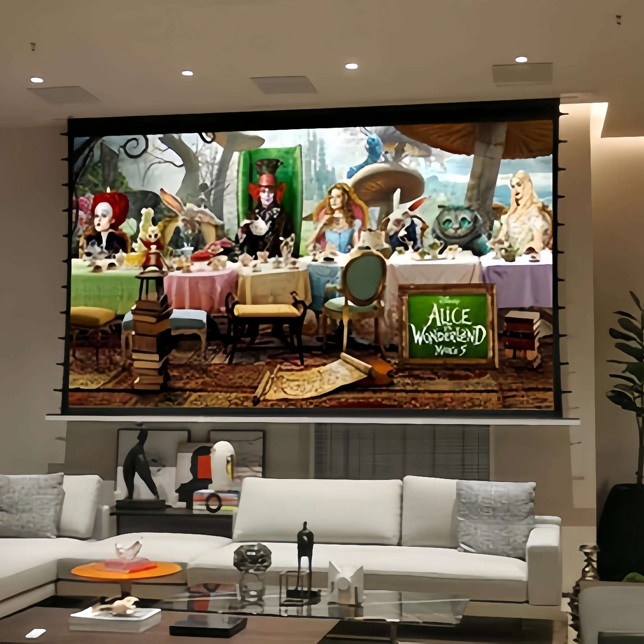 MIVISION Fresnel Screen 120 Inch 16:9 ALR Ceiling Projector Screen 8K In Ceiling Recessed Motorized Screens For Home Theater