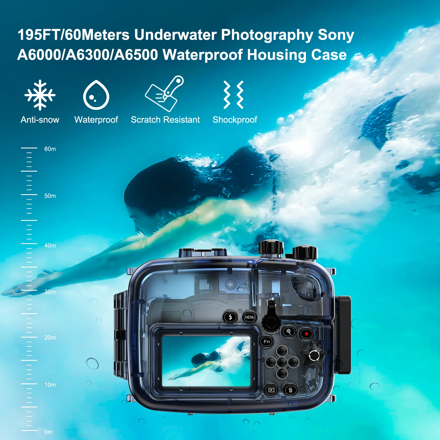 Seafrogs Scuba Diving Camera Case Cover For Sony A6000 A6300 A6500 Underwater Photography Equipment Waterproof Camera Housing