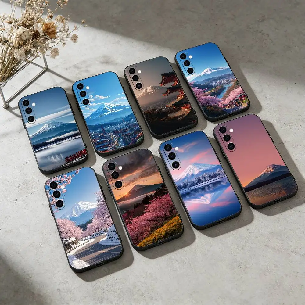 

Mount Fuji Sunset Phone Case For Samsung Galaxy A20,21s,22,31,32,52,53,72,73,80,91 Soft Black Shell