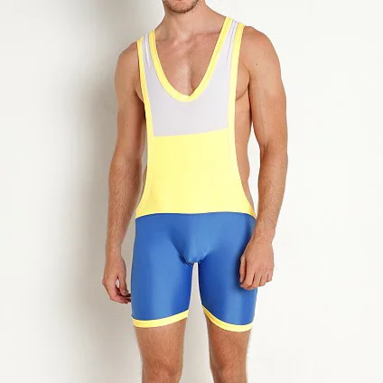 Color Matching Wrestling Singlet Bodysuit Leotard Outfit Underwear GYM PowerLifting Weightlifting Clothing Swimming Skinsuit