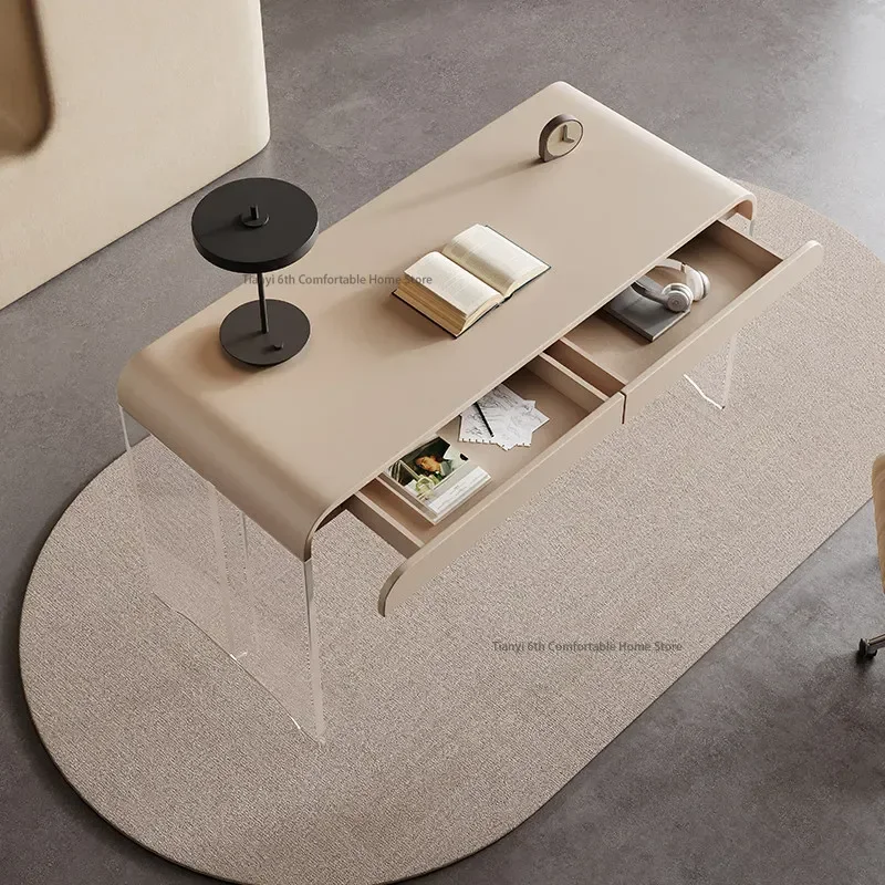 Italian Minimalist Desk Nordic Creative Acrylic Living Room Floating Office Desk Bedroom Study Furniture Zwevend Bureau FYFD view 4
