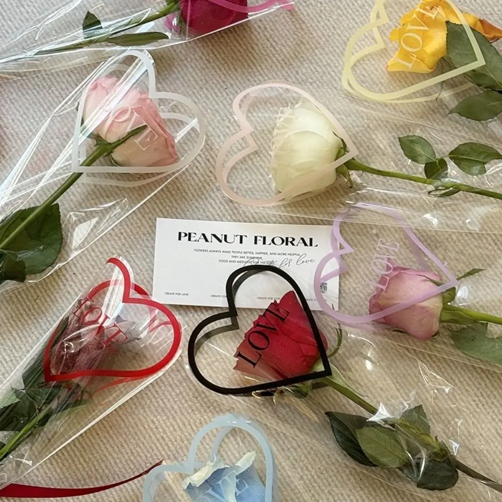 

50pcs Wrapping Sleeve Rose Packing Sleeve Bag Transparent Single Rose Bouquet Packing Bag Plastic Waterproof