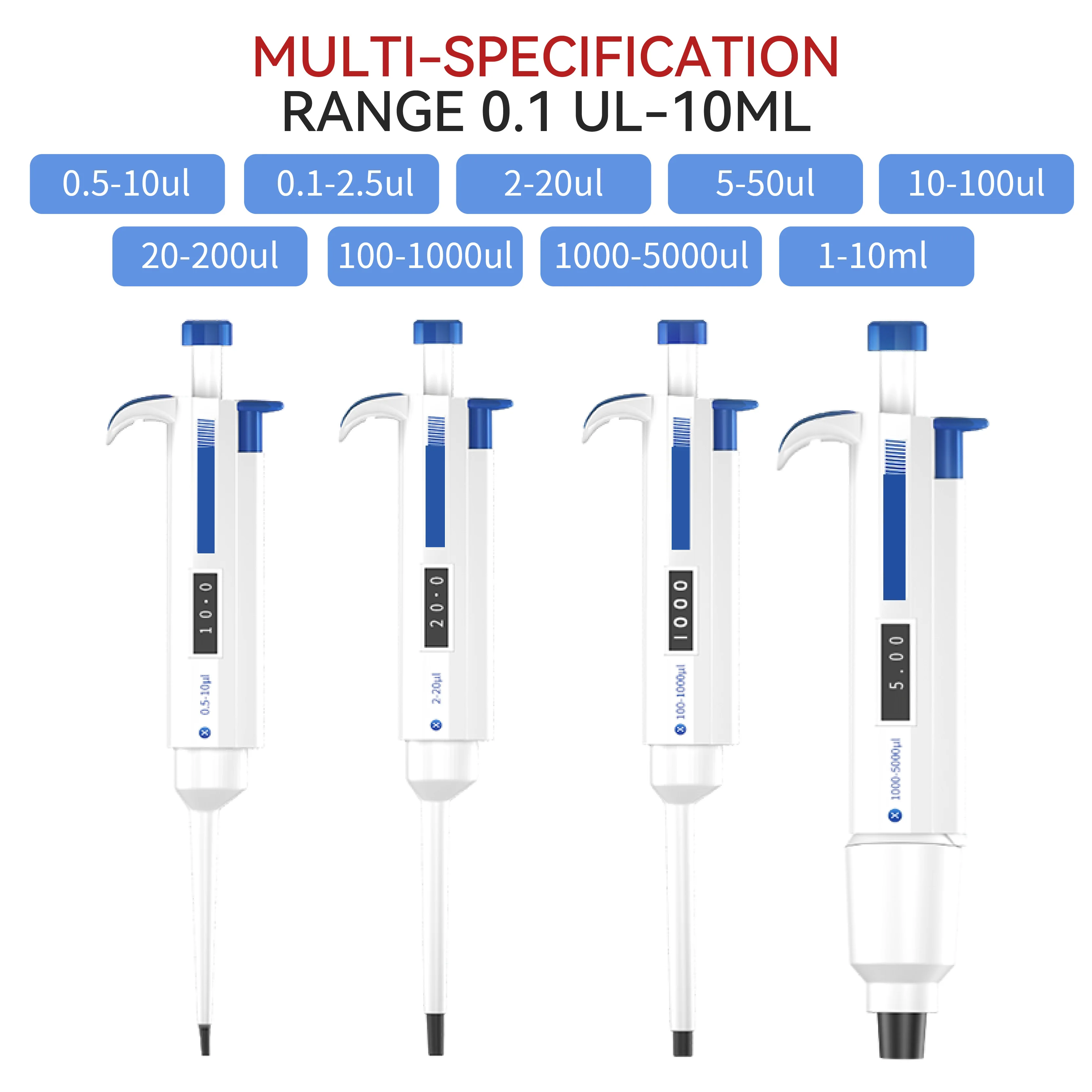 조정가능한 체적 200ul 및 1000ul를 가진 맞춤형 ODM 플라스틱 피펫터 전자 피펫