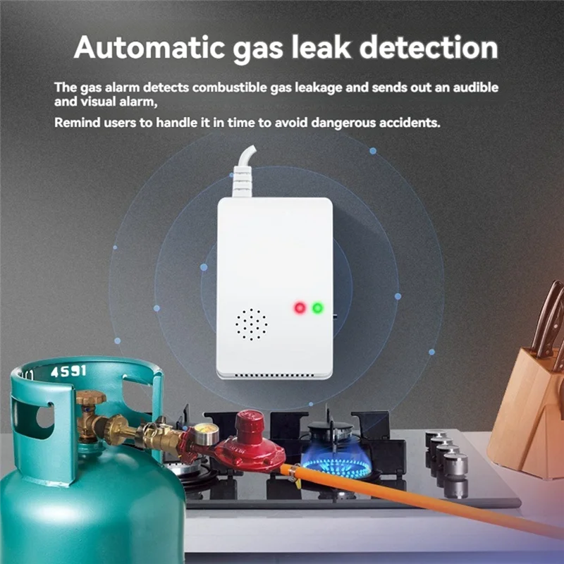 BTLIFE-Detector de fugas de Gas Combustible propano metano advertencia de fugas enchufe de la UE Sensor de alarma de Gas Combustible para seguridad del hogar