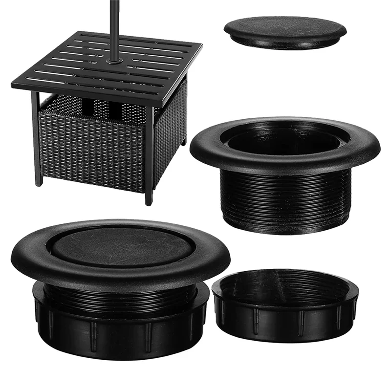 B84B-Umbrella Hole Plug And Cap Set For Patio Tables - Parasol Table Hole Cover And Pole Stabilizer Set