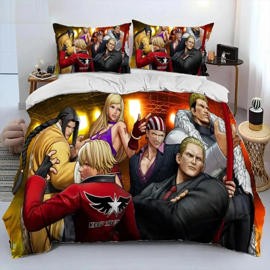 

Game King Of Fighters Retro Comfortable Duvet Quilt Cover Pillowcase Bedding Set Children Bedroom Decoration Home Textile