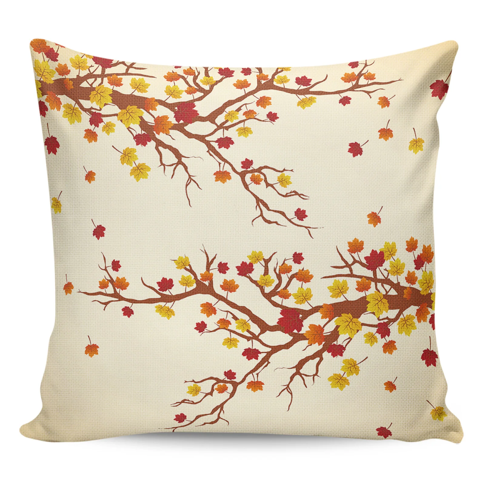 

2/4PCS Waterproof Pillow Cover Autumn Fallen Leaves Maple Square Throw Pillowcase Home Decoration Sofa Cushion Cover