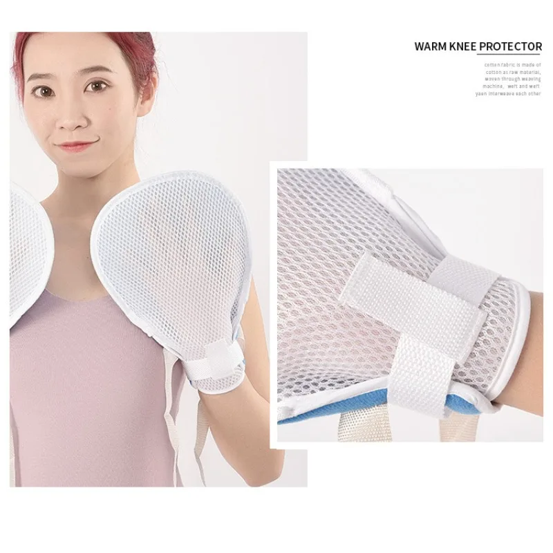 

5 шт. мягких нетканых фиксирующих перчаток с прочными ремешками на липучке для ухода за пожилыми людьми и ежедневного использования в медицинских учреждениях