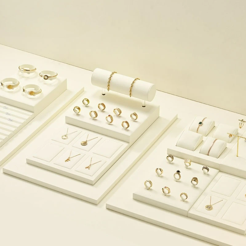 

Luxury Jewelry Display Stand Microfiber Jewelry Ring Necklace Watch Accessories Showcase Prop