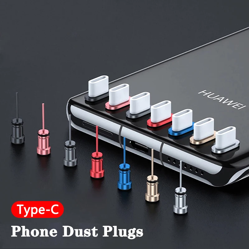 Aluminium Alloy Type C Anti Dust Plug Portable USB C Charging Port Dustproof Cover for Huawei Samsung iPhone Charging Port Cap