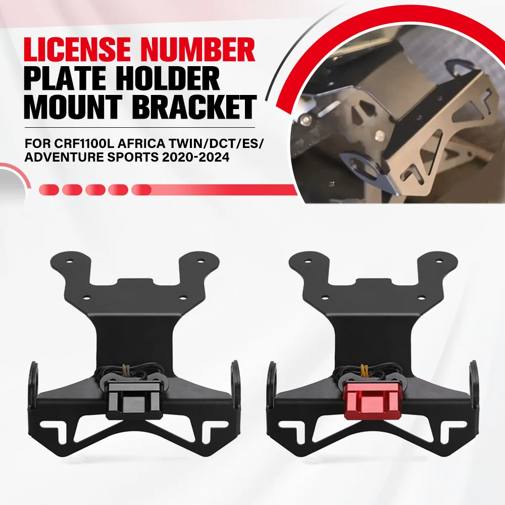 

For Honda CRF1100L Africa Twin/DCT/ES/Adventure Sports 2020-2024 Motorcycle With LED Light License Plate Holder Tail Tidy Holder