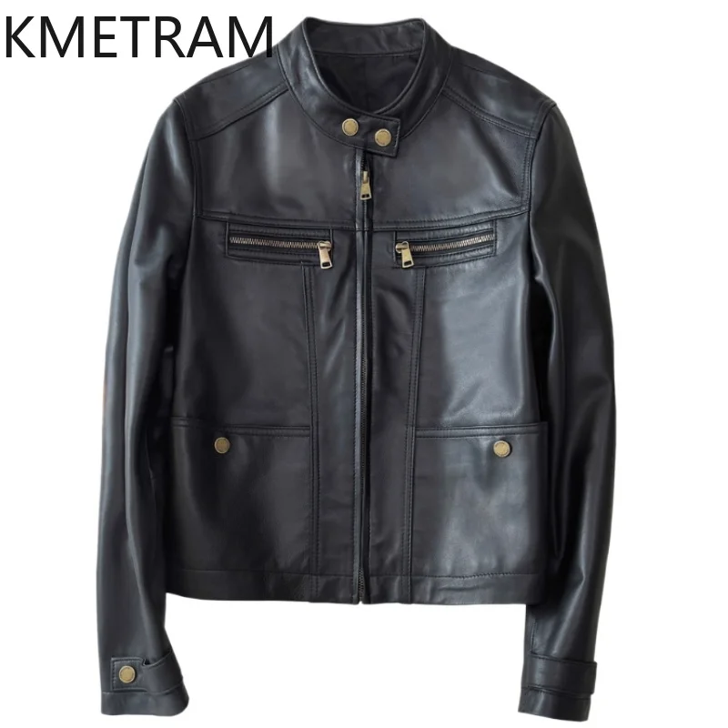 100 % Oberschicht-Schaffelljacke für Damen, kurze schwarze Echtlederjacken, Biker-Oberbekleidung, Herbstkleidung, 2025 Damen, Naturaб Nadal Nadal