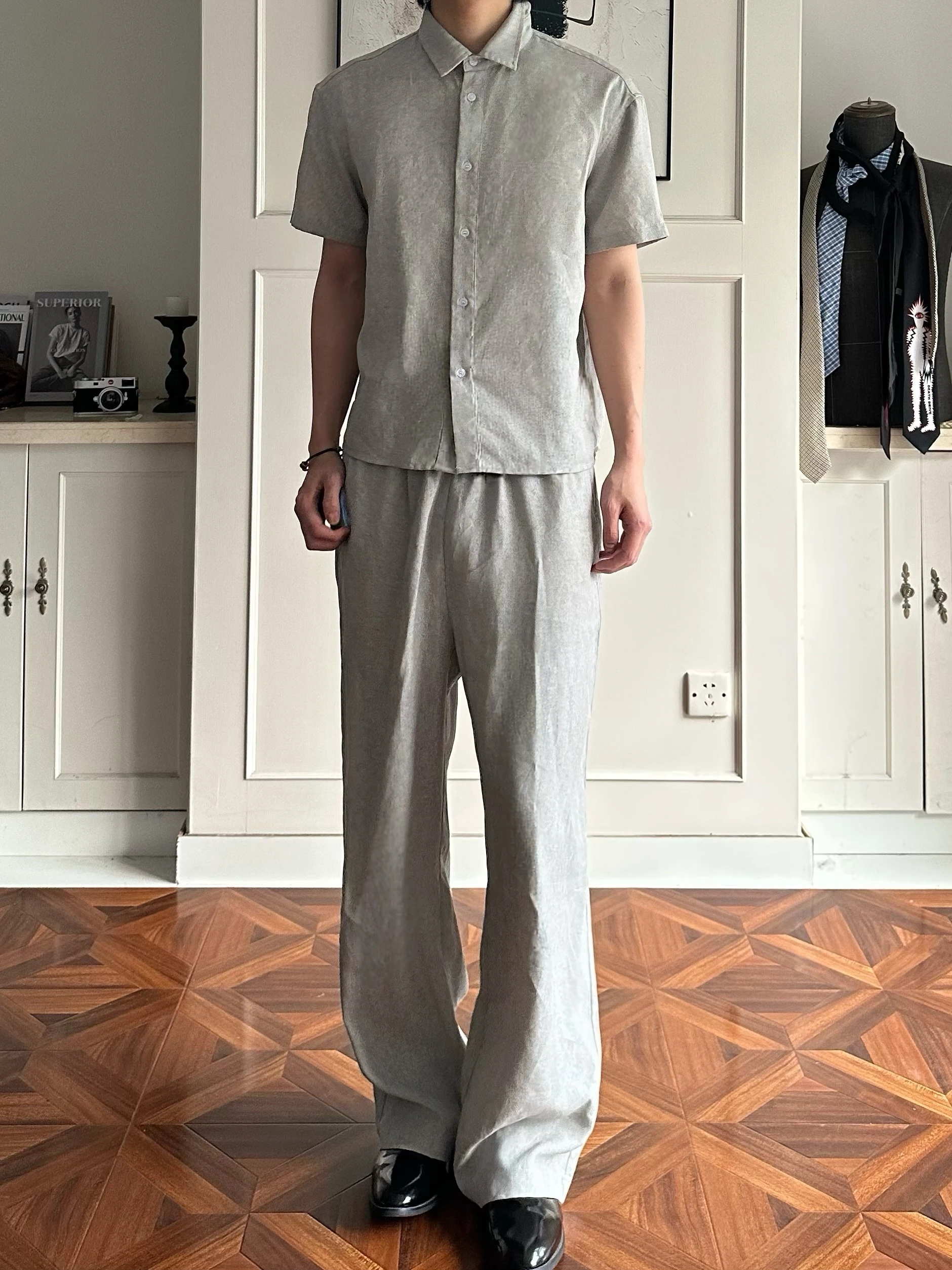 Pantalones Casuales Xanvas Moon Shadow Grey 100% Lyocell  con Cordón Ajustable, Corte Recto, Sensación de Frescura, Aju...