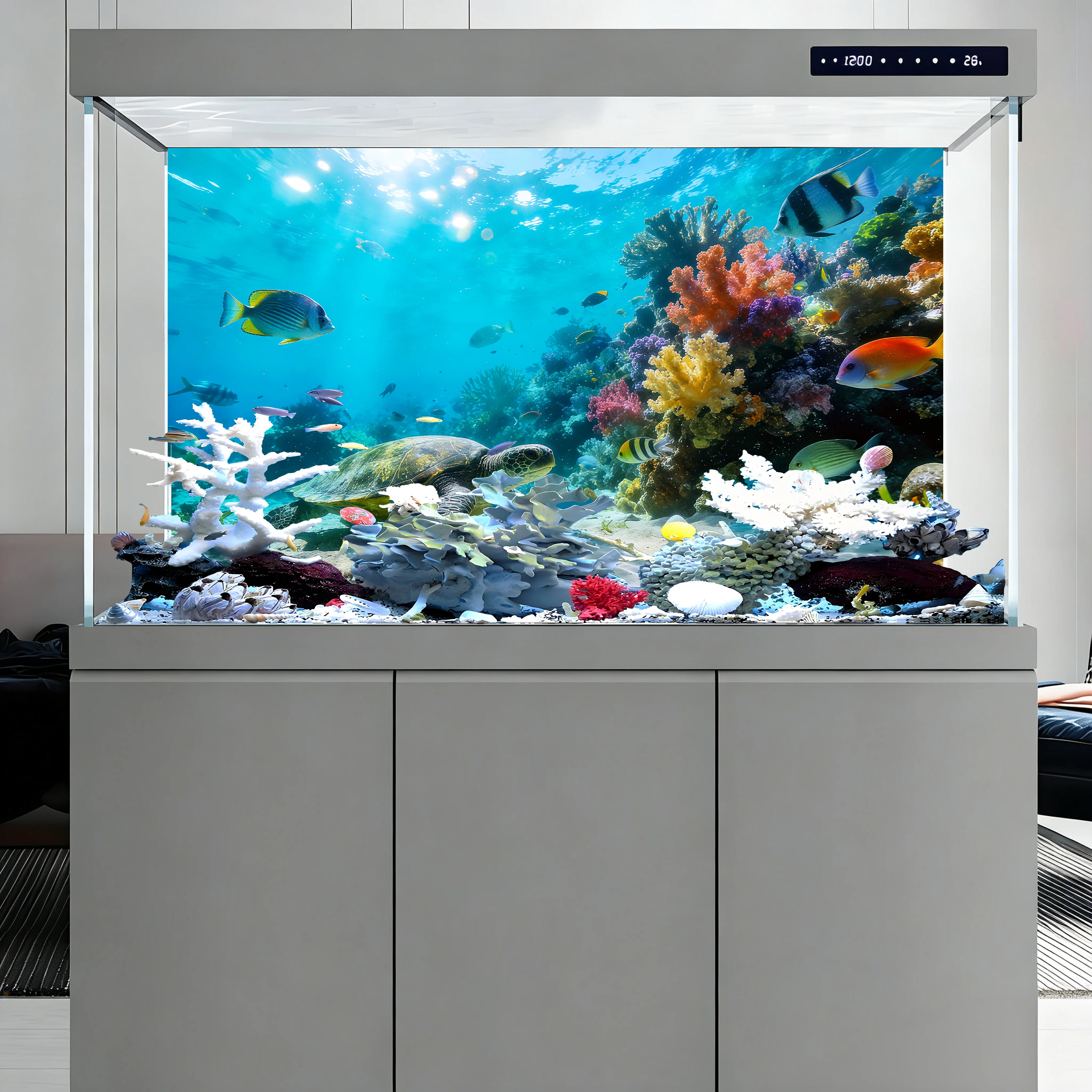 Flussbett-Treibholz, Aquarium-Hintergrundbild, Aquarium-Hintergrundaufkleber, Selbstklebend, Aquarium-Landschaftsgestaltung Dekor – Detail 33