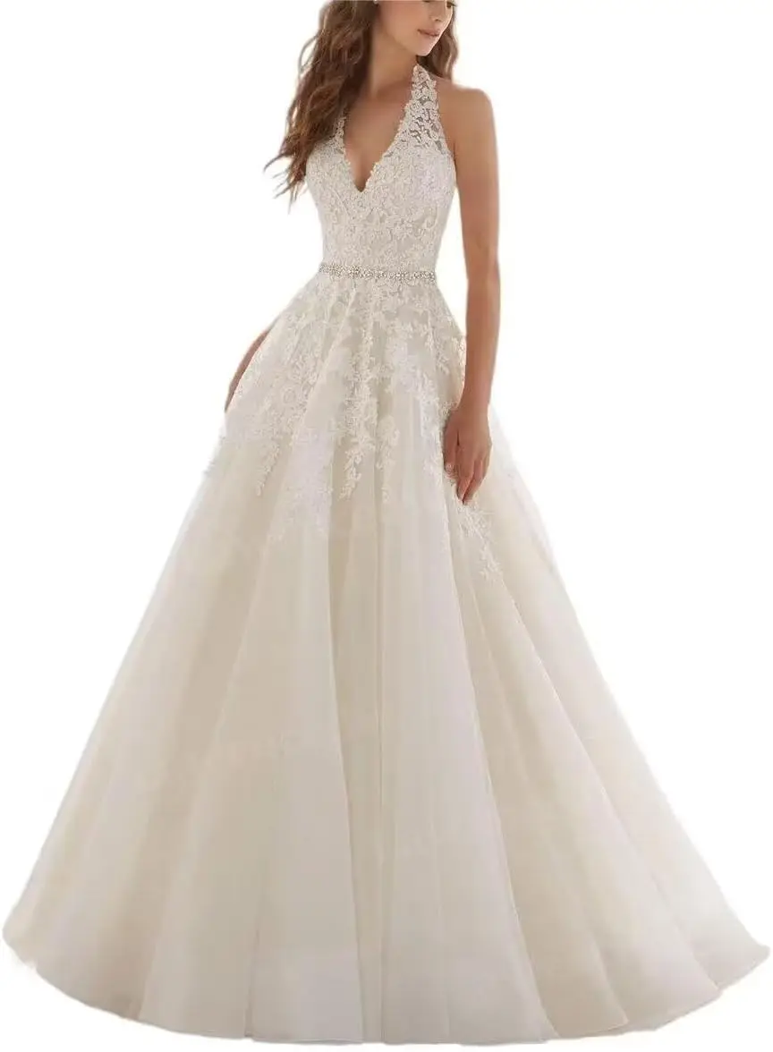 Свадебные платья из тюля для невесты 2025, свадебные платья для женщин, элегантное свадебное платье трапециевидной формы, бальное платье