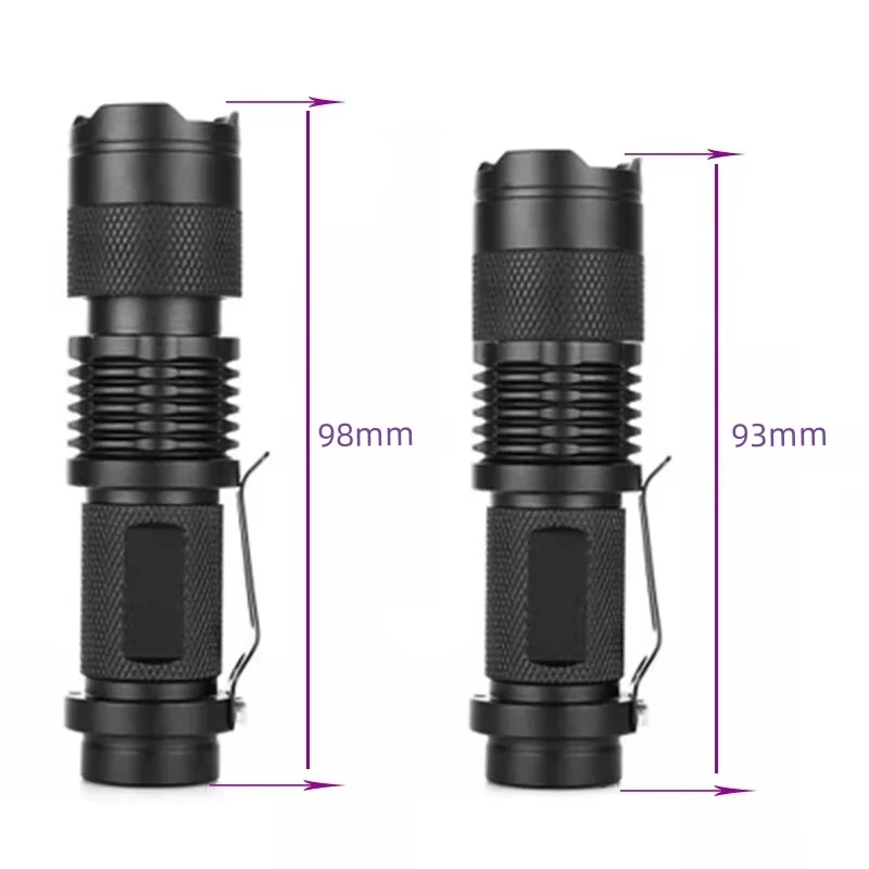 Mini UV LED Flashlight 395nm Black Light Zoomable Ultraviolet Flashlight Pet Urine Anti-counterfeiting Bill Feminine Hygiene Det image 6