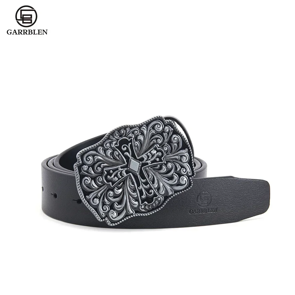Garrblen Men Belt Luxury Brand Man's Belts Classic High Quality Genuine Designer Pin Buckle Beltsretro Waistband Male Jean