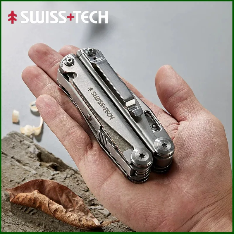 SWISS TECH 18 in 1 Multitool Pliers Folding Multi-functional Combination Tool Pocket Knife Portable EDC Outdoor Equipment