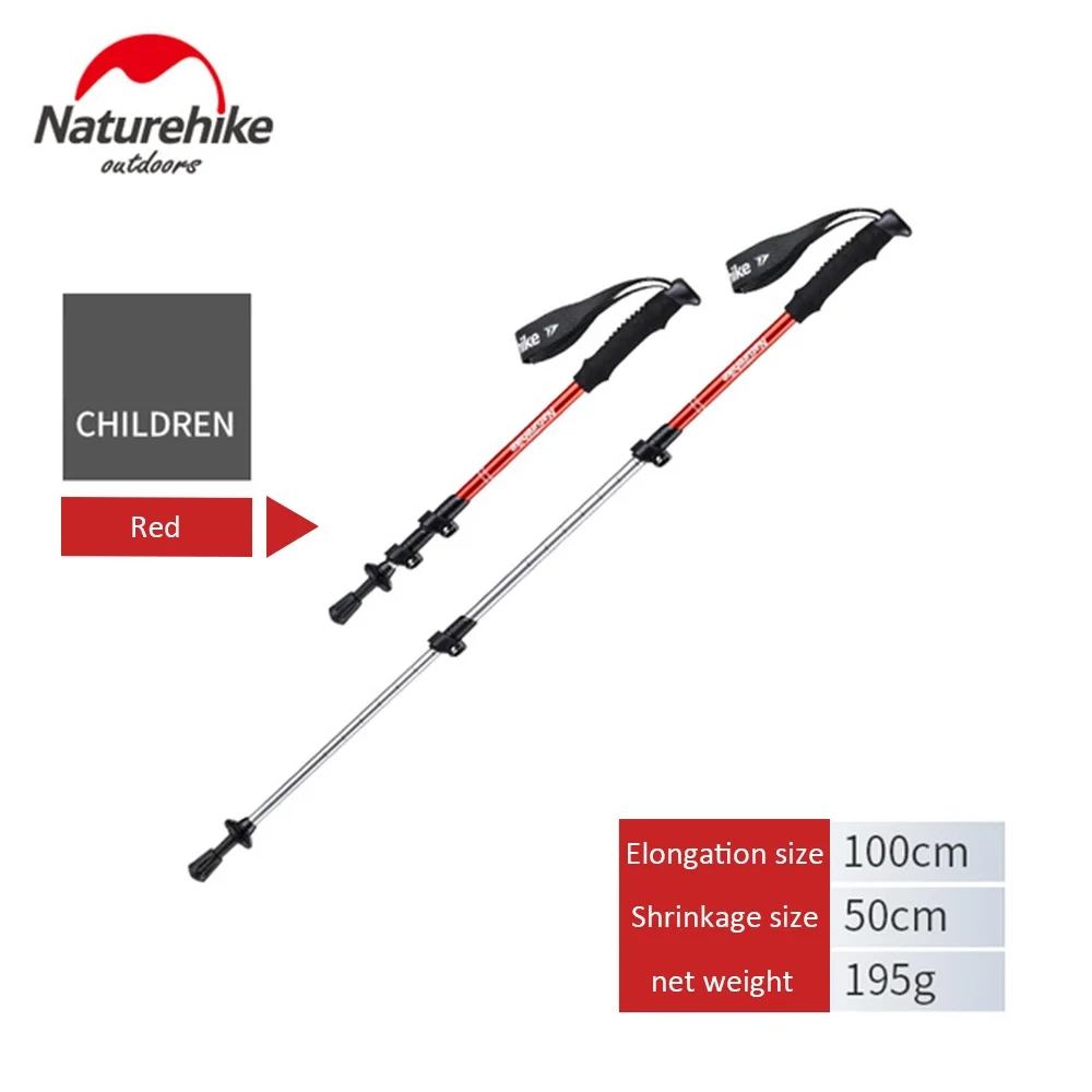 Naturehike Adult Child Alpenstocks,Ultralight Trekking Folding Pole,Hiking Walking Sticks,Camping Family Outdoor Alpenstocks