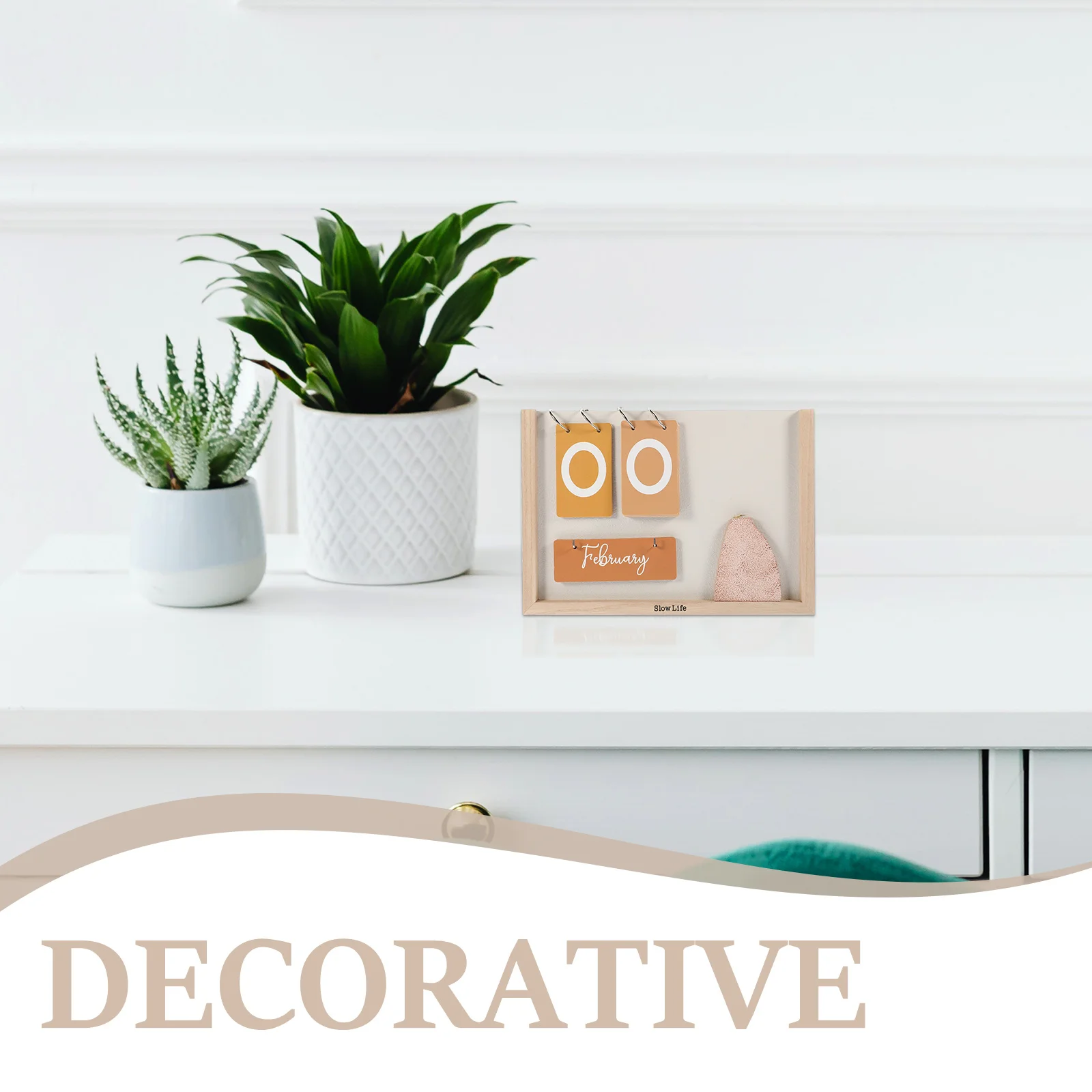 1 قطعة مكتب خشبي ريفي منضدية للمنزل مكتب قابلة لإعادة الاستخدام التقويم الدائم مزرعة سطح المكتب الديكور الدائمة التقويم