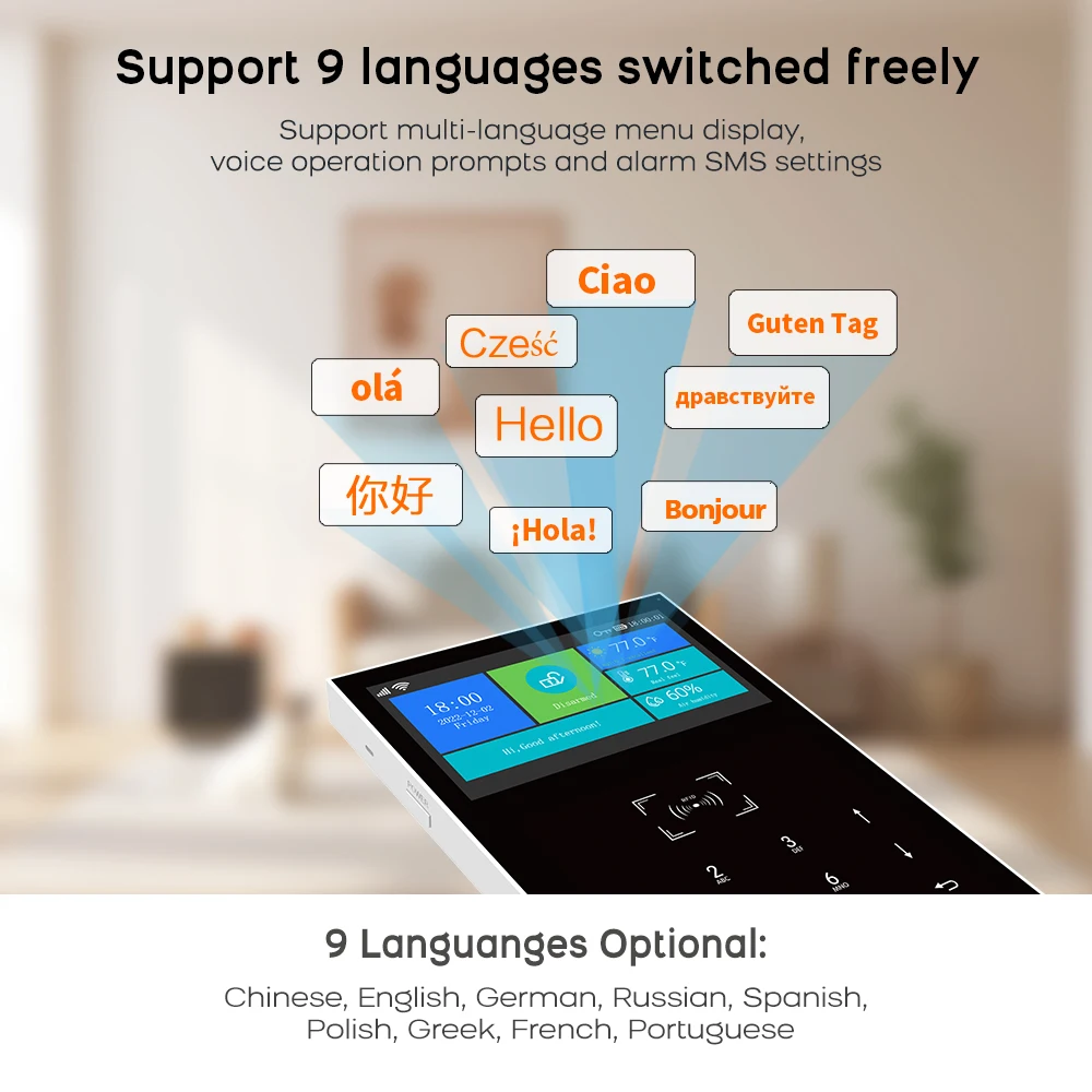 WIFI TUYA نظام إنذار GSM للمنزل الذكي تطبيق الحياة الذكية يعمل Alexa Google أمان لاسلكي آمن للمنزل 433 ميجا هرتز