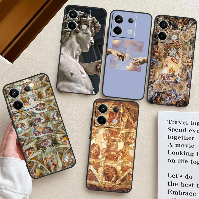 Michelangelo Art Case For Xiaomi Redmi Note 13 Pro 12 11 10 9 9S 10S 11S 12S Cover For Redmi 12C 9C 10C 13C