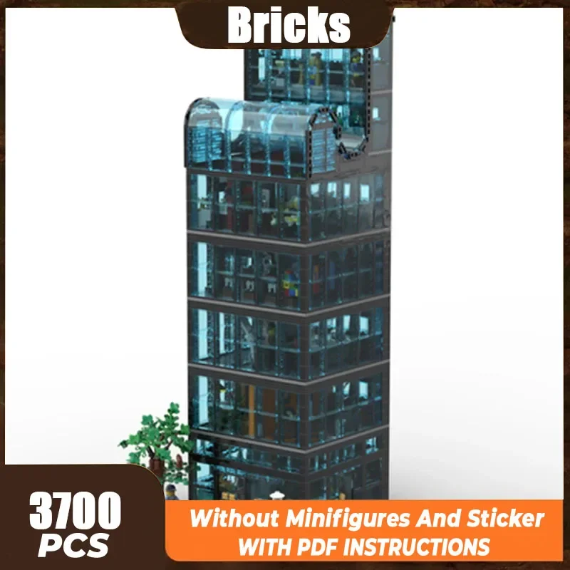 

Moc Building Bricks Street View Model Downtown Skyscraper Technology Modular Blocks Gifts Toys For Children DIY Sets Assembly